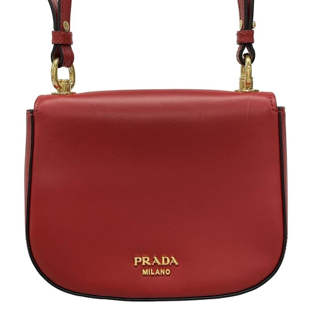 Prada City Calf leather saddle Shoulder bag red - Picture 3 of 7